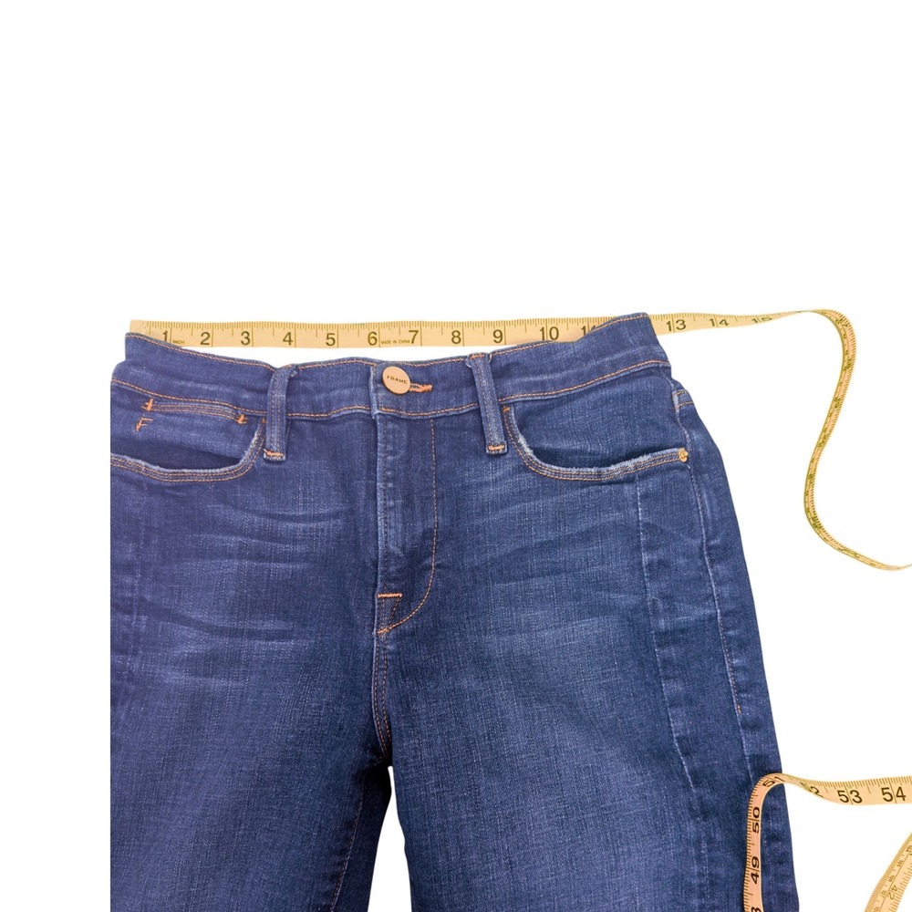 Frame Le High Straight Jeans Women 25 Blue Excellent Split Hem Helms LHSTTS394 - Picture 6 of 14